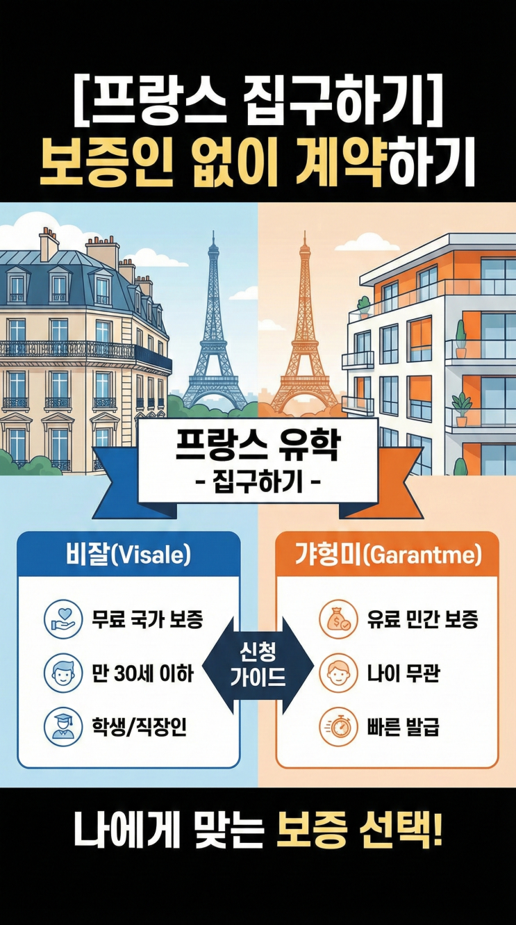  [프랑스 집구하기] 보증인 없이 계약하기: 비잘(Visale) vs 갸헝미(Garantme) 신청 가이드