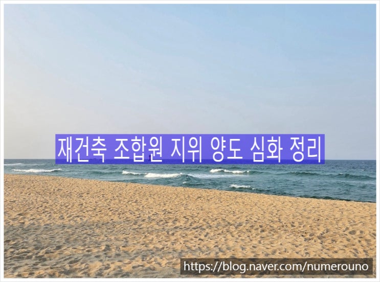  재건축 조합원 지위 양도 심화 정리, 지산왕