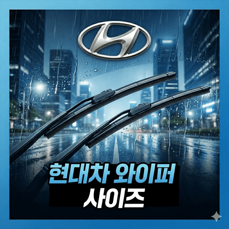 현대차 차종별 와이퍼 사이즈(운전석, 조수석, 뒷좌석)