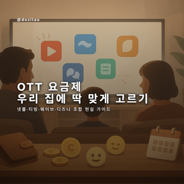  OTT 요금제 비교, 우리 집 조합 찾기(넷플릭스·티빙·웨이브·디즈니플러스)