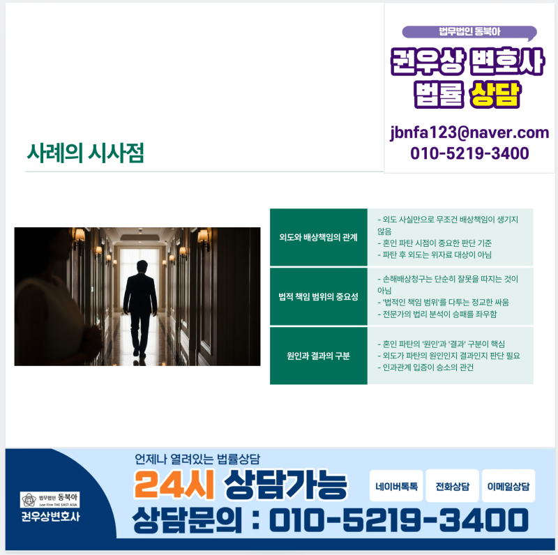 [승소사례] 별거 중 외도 소송,  손해배상청구 방어 성공전략 관련 이미지 11