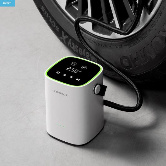  벤딕트 타이어 공기압 주입기 2세대｜50초 완충·7500mAh 배터리·스마트 오토스탑까지