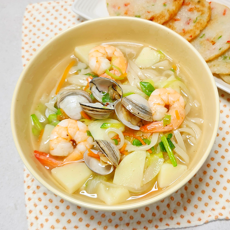 칼국수 끓이는법 코인육수 바지락 해물 칼국수 레시피 2인분