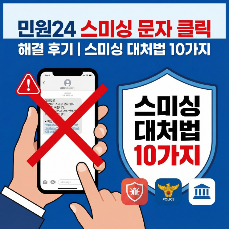  민원24 스미싱 문자 클릭 해결 후기 | 스미싱 대처법 10가지
