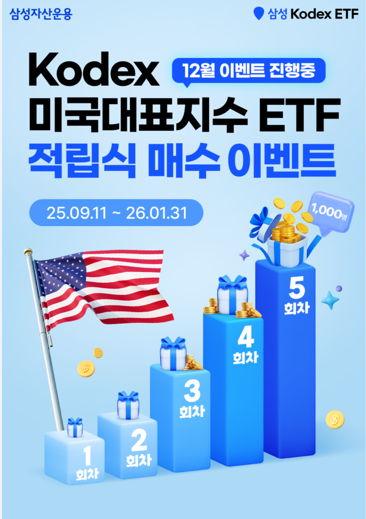  Kodex 미국S&P500 미국나스닥100 ETF 적립식 매수 이벤트 (~2026/01/31까지)