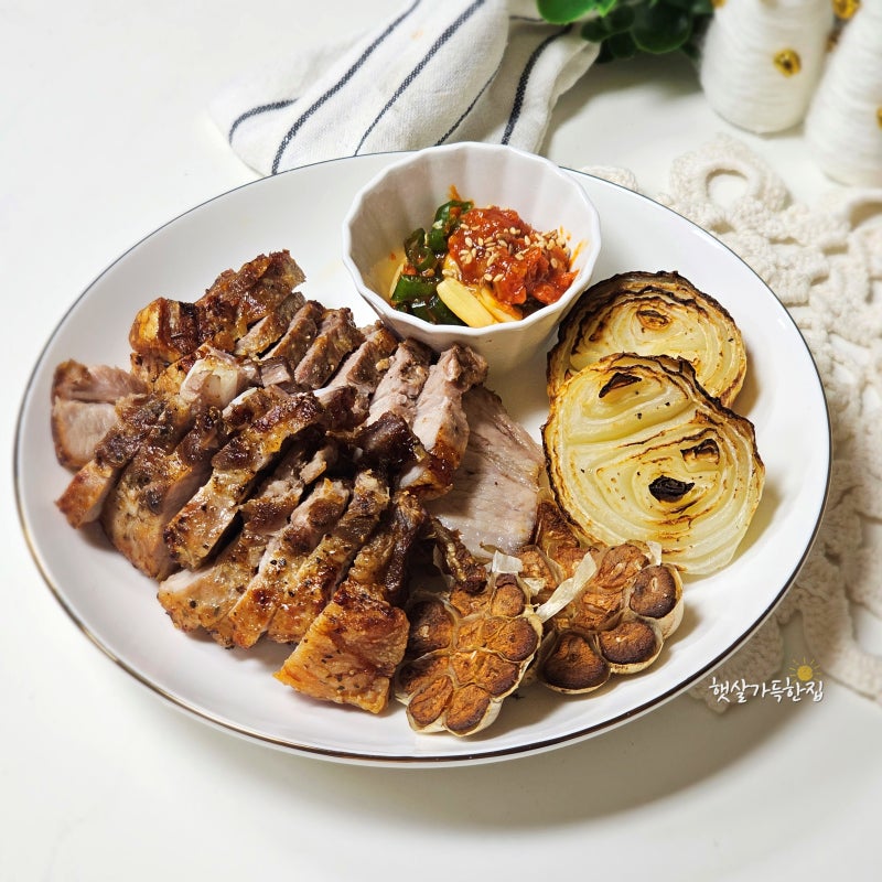 에어프라이어 통삼겹살 구이 겉바속촉 수육만들기 시간