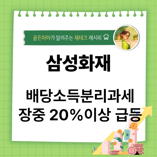 <b>삼성화재</b> 주가 전망 - 배당 소득 분리 과세 수혜 마감 전 급등 폭락