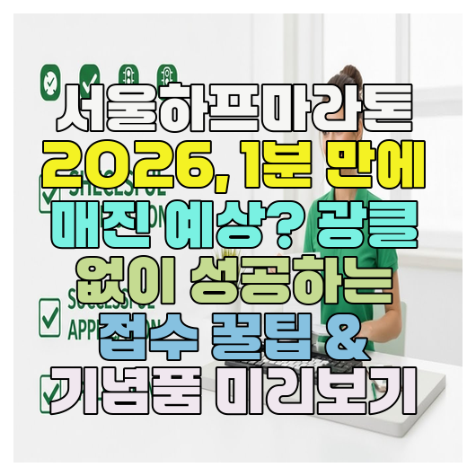  서울하프마라톤 2026, 1분 만에 매진 예상? 광클 없이 성공하는 접수 꿀팁 & 기념품 미리보기
