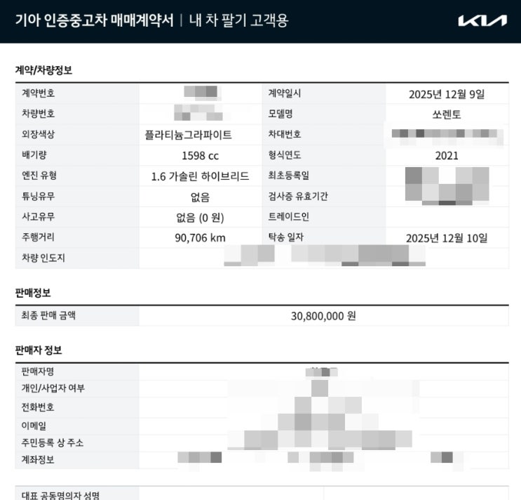  쏘렌토 MQ4 내차 중고차 팔기 헤이딜러 엔카 말고 기아인증중고차 선택한 이유