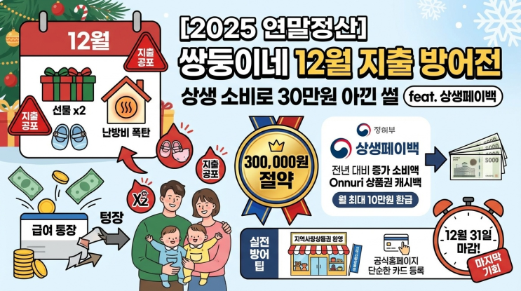  [2025 연말정산] 쌍둥이네 12월 지출 방어전 | 상생 소비로 30만원 아낀 썰 (feat. 상생페이백)