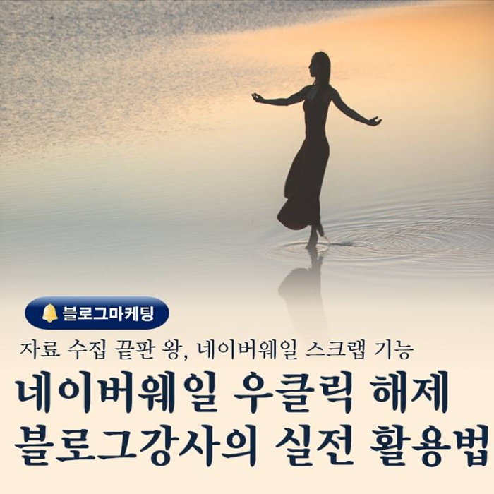  평생교육 블로그 강의 네이버 웨일 우클릭 차단 해제 기능 활용법