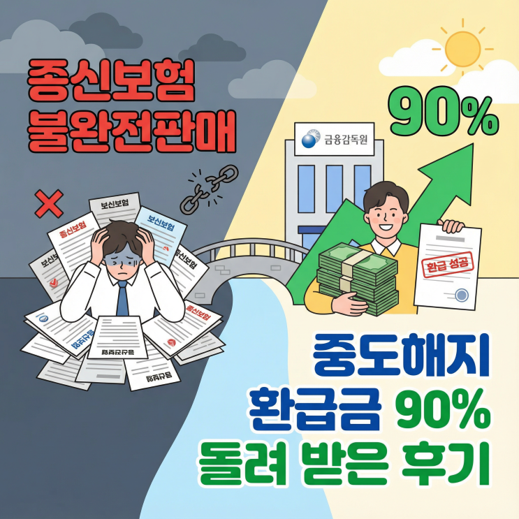  종신보험 불완전판매 | 금융감독원 민원 후 중도해지 환급금 90% 돌려 받은 후기