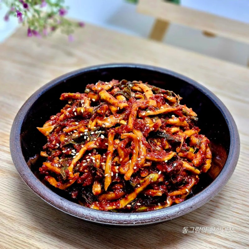 경상도 곤짠지 고춧잎 무말랭이무침 황금레시피 오그락지 양념 만드는법