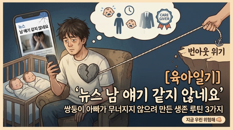  [육아일기] "뉴스 남 얘기 같지 않네요" 쌍둥이 아빠가 무너지지 않으려 만든 생존 루틴 3가지