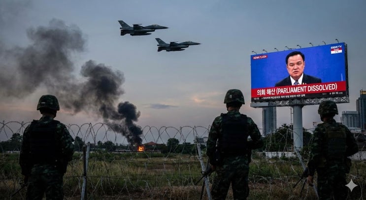  태국군 F-16, 캄보디아 '카지노' 폭격 왜? 전쟁 위기 속 의회 해산의 내막
