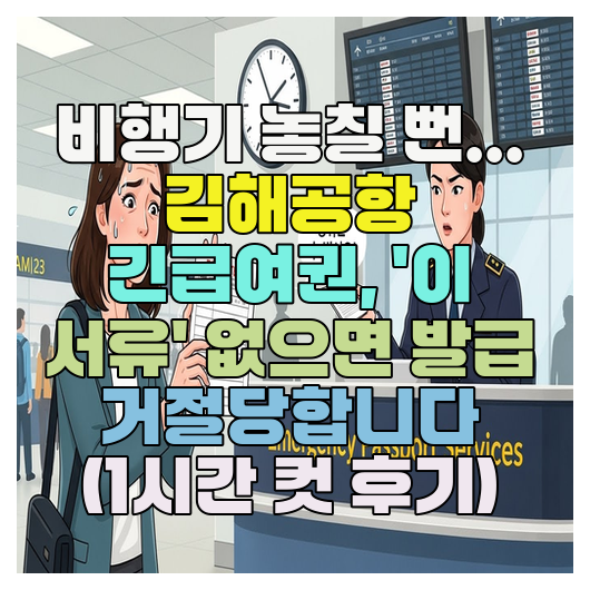  비행기 놓칠 뻔... 김해공항 긴급여권, '이 서류' 없으면 발급 거절당합니다 (1시간 컷 후기)