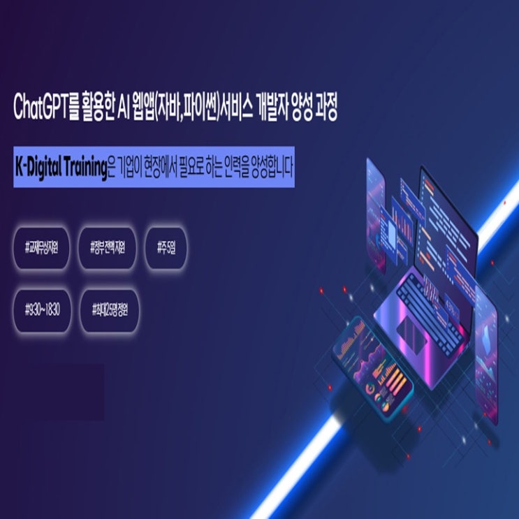  ChatGPT를 활용한 AI 웹 & 앱(자바,파이썬)서비스 개발자 국비지원 취업과정
