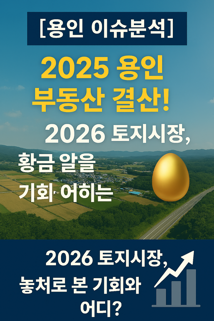  [이슈분석] 2025 용인 부동산, 숫자로 읽다! 2026 토지시장, 투자의 골든타임을 잡아라!