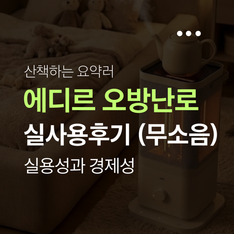 따뜻한 겨울을 위한 에디르 오방난로 스펙과 실사용 후기(무소음)
