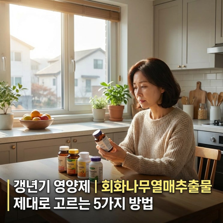   갱년기 영양제 | 회화나무열매추출물 제대로 고르는 5가지 방법