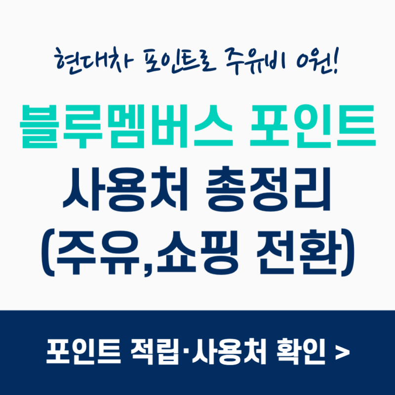 현대차 블루멤버스 포인트 사용처 주유 전환 포인트몰