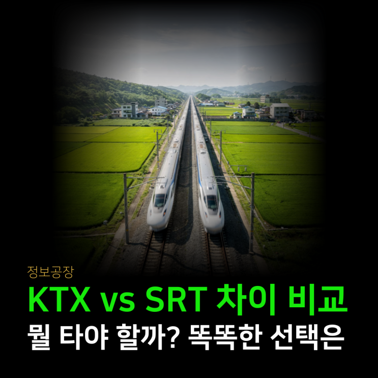  KTX vs SRT 차이 비교, 뭘 타야 할까? 똑똑한 선택은