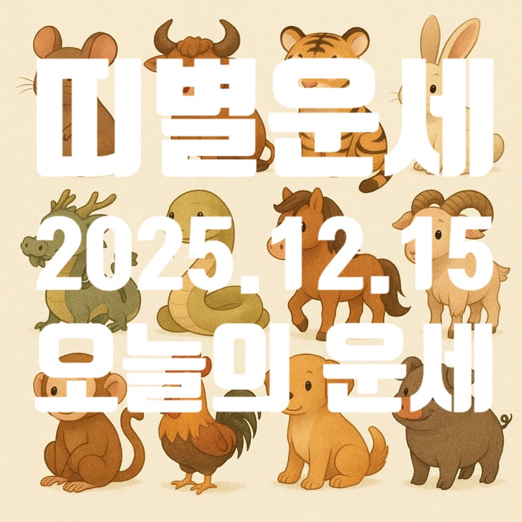 <b>띠별운세</b> | 2025.12.15 <b>오늘의</b> <b>운세</b>