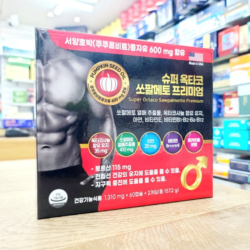 전립선 건강의 유지에 도움을 줄 수 있는 슈퍼 옥타코 쏘팔메토 프리미엄 - 종로백제약국