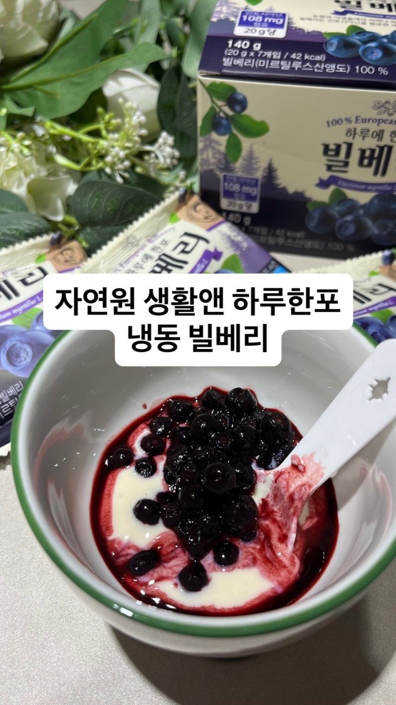 홈파티 디저트 하루한포 냉동 빌베리 요거트 토핑