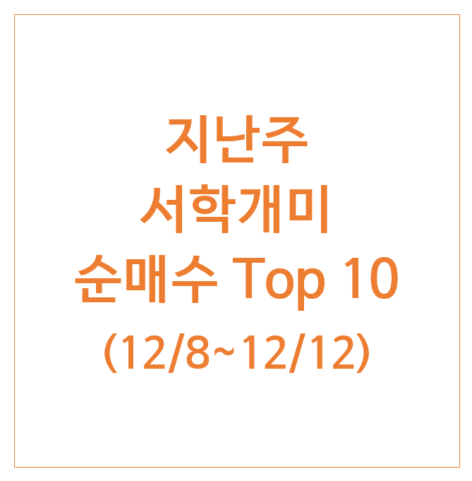 지난주 서학개미 순매수 Top 10 (12/8주) : 알파벳A 오라클 넷플릭스 로켓랩 마이크로소프트 ORCX