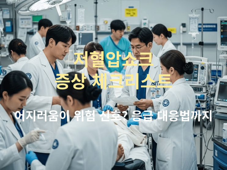  저혈압쇼크 증상 체크리스트와 응급 대응법: 어지러움이 위험 신호?