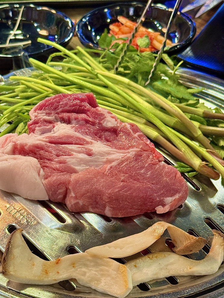  구미 신평 맛집 미나리 삼겹살 가족외식 참숯꼬기