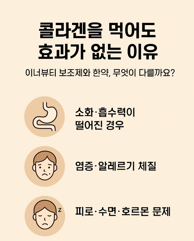  이너뷰티-콜라겐을 먹어도 효과가 없는 이유