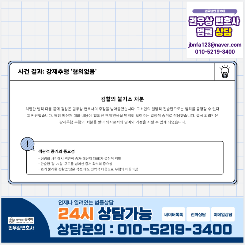 [강제추행 무혐의] 원장실에서 강제추행 당했다고 피소된 의사 변호 성공사례 관련 이미지 9