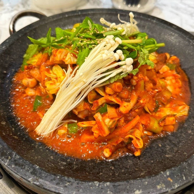  부산 동부산아울렛근처맛집 송정돌판낙지볶음
