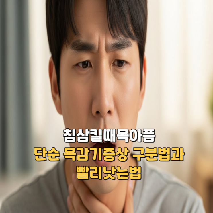  침삼킬때목아픔 단순 목감기증상 구분법과 빨리낫는법