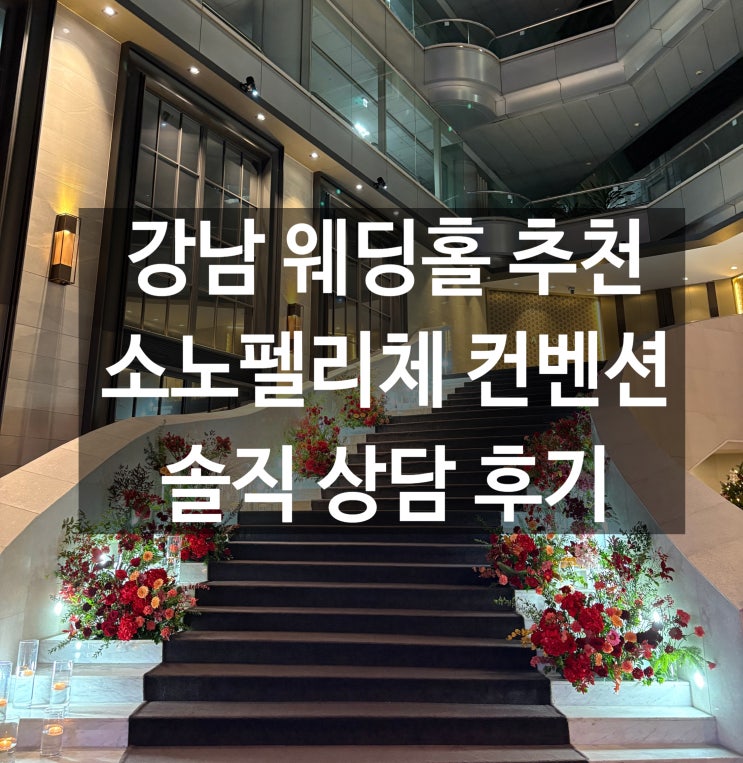  강남 단독홀 웨딩홀 추천 특별한 웨딩홀이 있는 삼성역 소노펠리체 컨벤션 상담 솔직 리뷰와 장단점