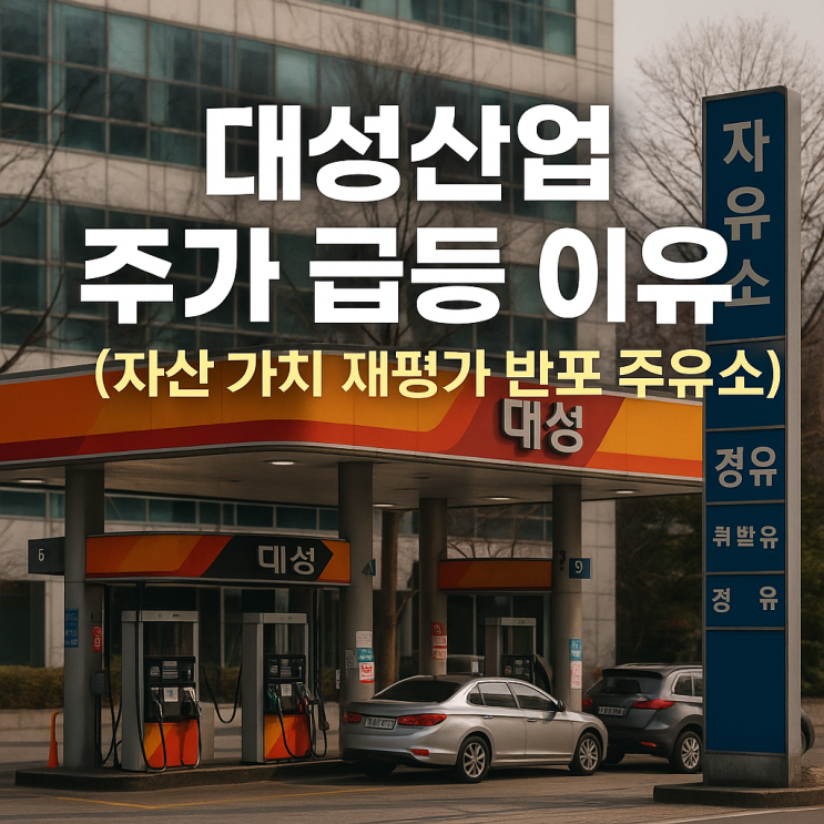  대성산업 주가 급등 이유 고속터미널 1000평 부지 보유 사실 및 자산 가치 재평가 (반포 주유소)