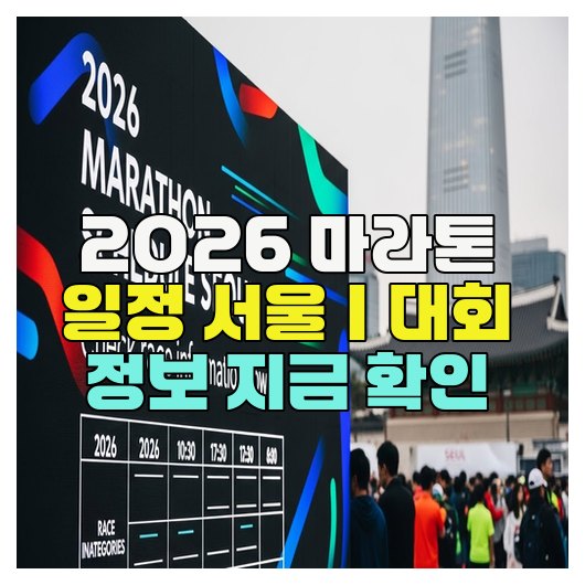  2026 마라톤 일정 서울｜대회 정보 지금 확인