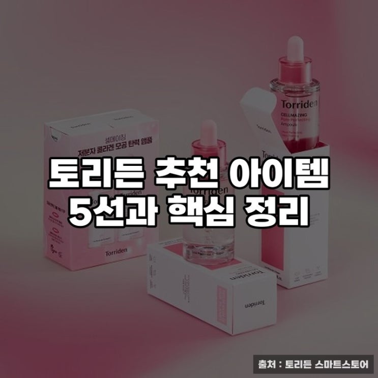  토리든 추천 아이템 5선과 핵심 정리