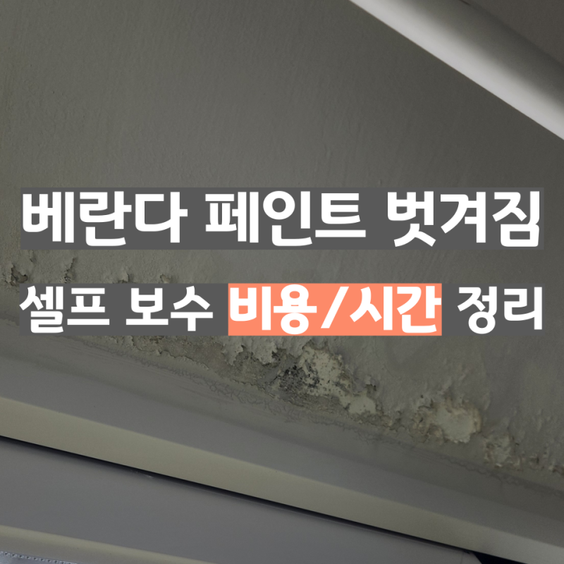 베란다 천장 페인트 벗겨짐... 결국 셀프 보수했습니다 (과정 비용 솔직 후기)