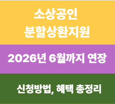  코로나19 피해 소상공인 분할상환지원: 2026년 6월까지 연장, 신청 방법, 혜택 총정리
