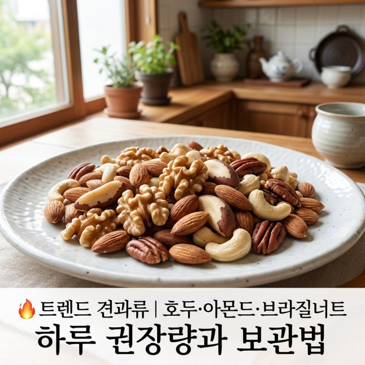   2025 트렌드 견과류 | 호두·아몬드·브라질너트 하루 권장량과 보관법