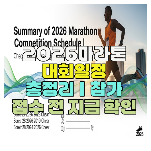  2026마라톤 대회일정 총정리｜참가 접수 전 지금 확인