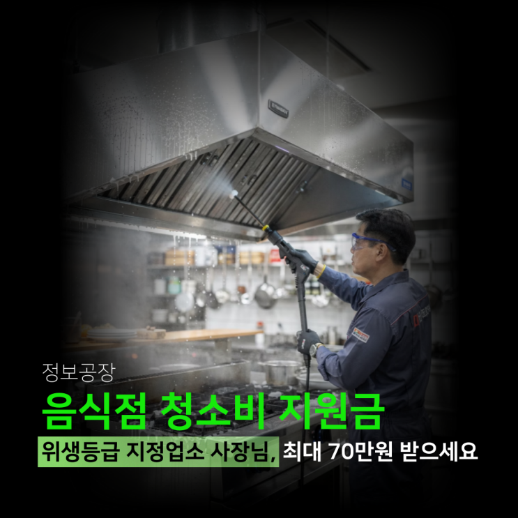  음식점 청소비 지원금 70만 원 신청 방법 총정리 | 놓치면 손해
