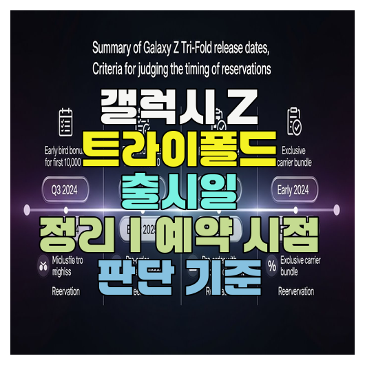 갤럭시 Z 트라이폴드 출시일 정리｜예약 시점 판단 기준