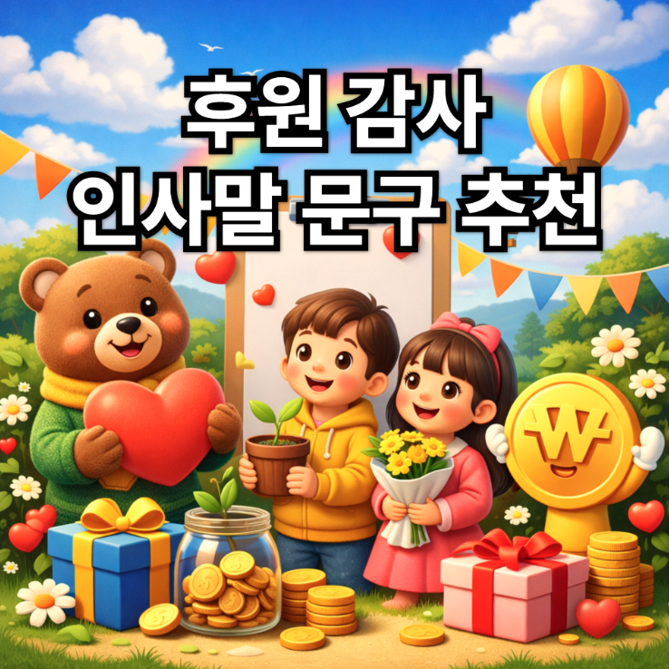  후원 감사 인사말 문구 추천｜기부 협찬 후원 상황별 문장 모음