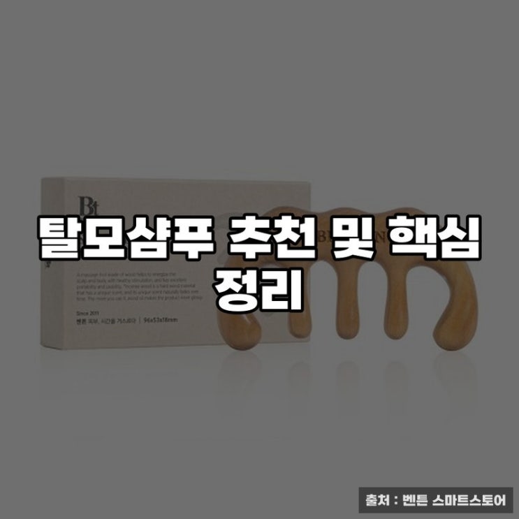  탈모샴푸 추천 및 핵심 정리