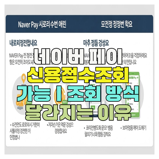  네이버 페이 신용점수조회 가능｜조회 방식 달라지는 이유