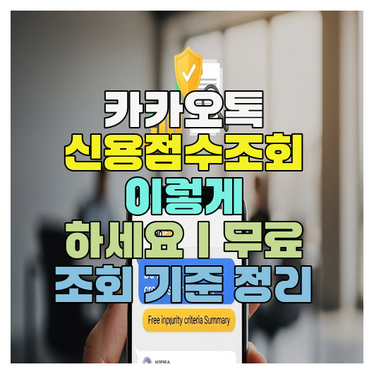  카카오톡 신용점수조회 이렇게 하세요｜무료 조회 기준 정리